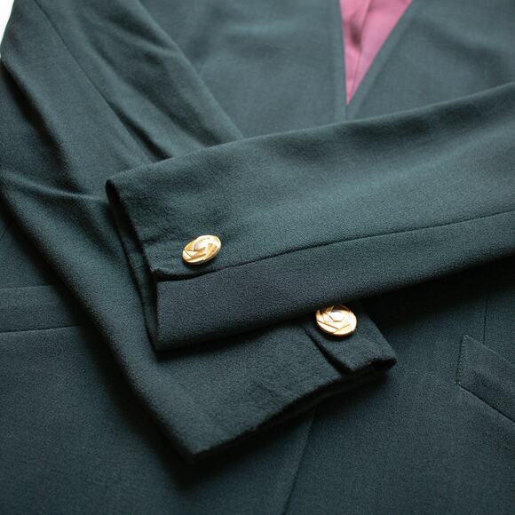 Jones New York Dark Forest Green Wool Women's Blazer Size 12 - Picture 2 of 5